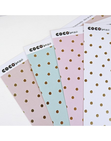 Special paper gold polka dots Peach