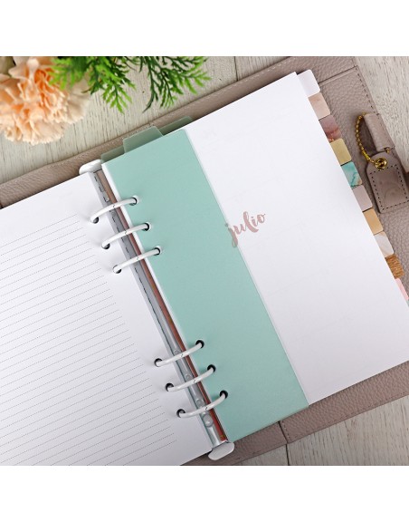 Set planner dividers translucent mint