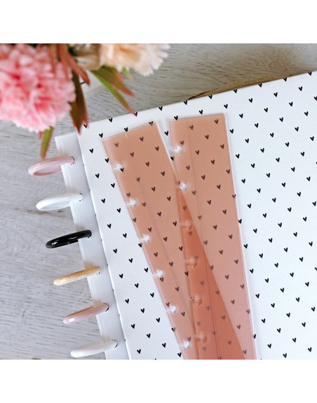 Disc binder guide translucent pink A5