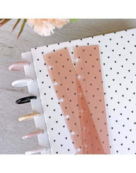 Translucent pink XL disc binder guide