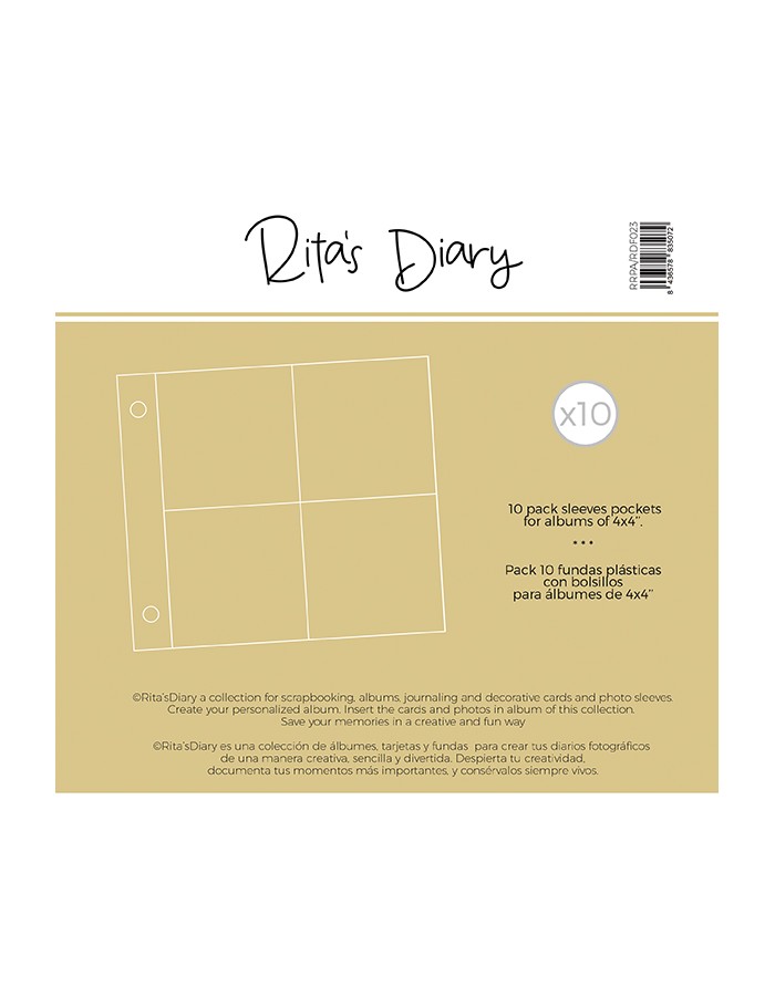 4x4" 4-pocket sleeves for Rita's Diary