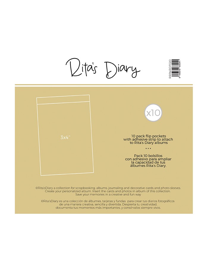 Photo flip sleeves of 3x4" for Rita's Diary