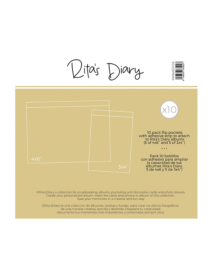 Photo flip sleeves of 3x4" and 6x4'' for Rita's Diary