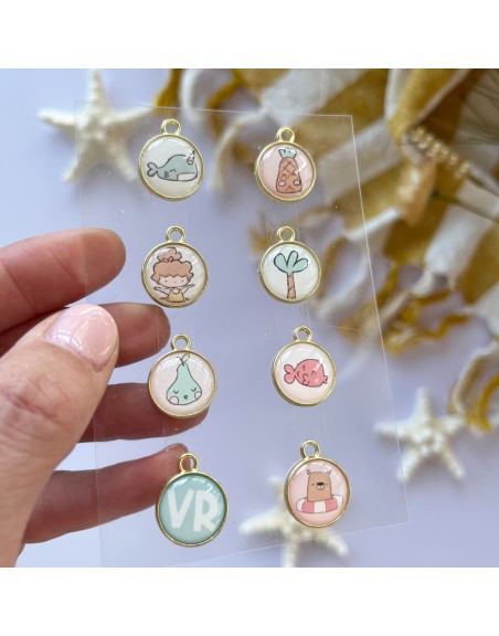 Playa o Piscina metallic charms