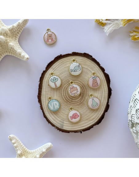 Playa o Piscina metallic charms