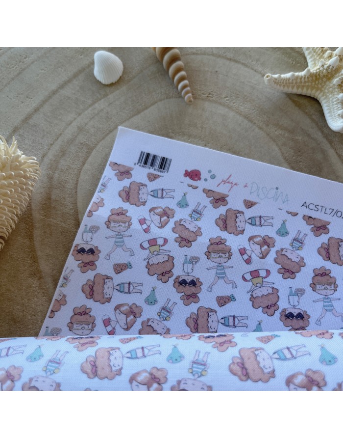 Dolls binding fabric Playa o piscina Dolls binding fabric Playa o piscina