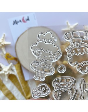 Día de piscina clear stamps set | Alúa Cid