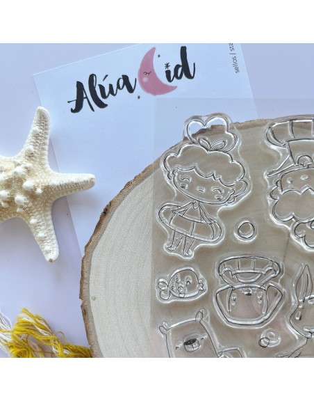 Día de piscina clear stamps set | Alúa Cid