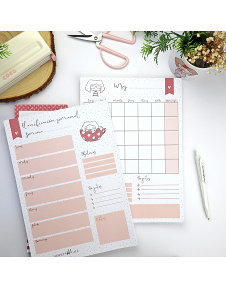 LQY+Q| Vertical weekly Desk pad