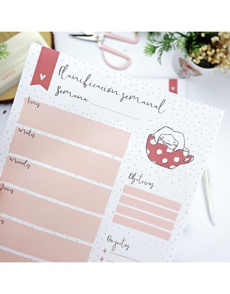 LQY+Q| Vertical weekly Desk pad