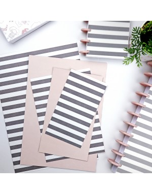 Set of 2 printed sheet striped 'LQY+Q'
