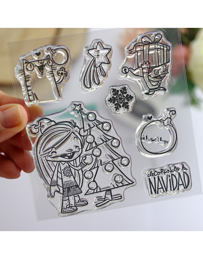 Decorando La Navidad clear stamps set...