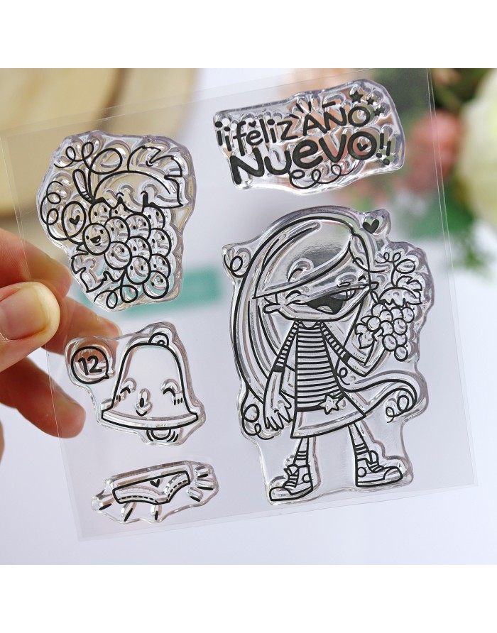 Feliz Año Nuevo clear stamps set | La...