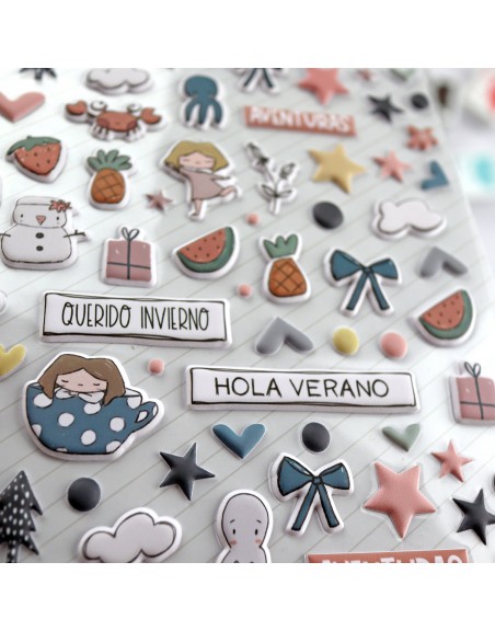 Maravillas puffy stickers | Alúa Cid design
