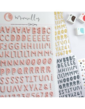 Pink ABC puffy stickers