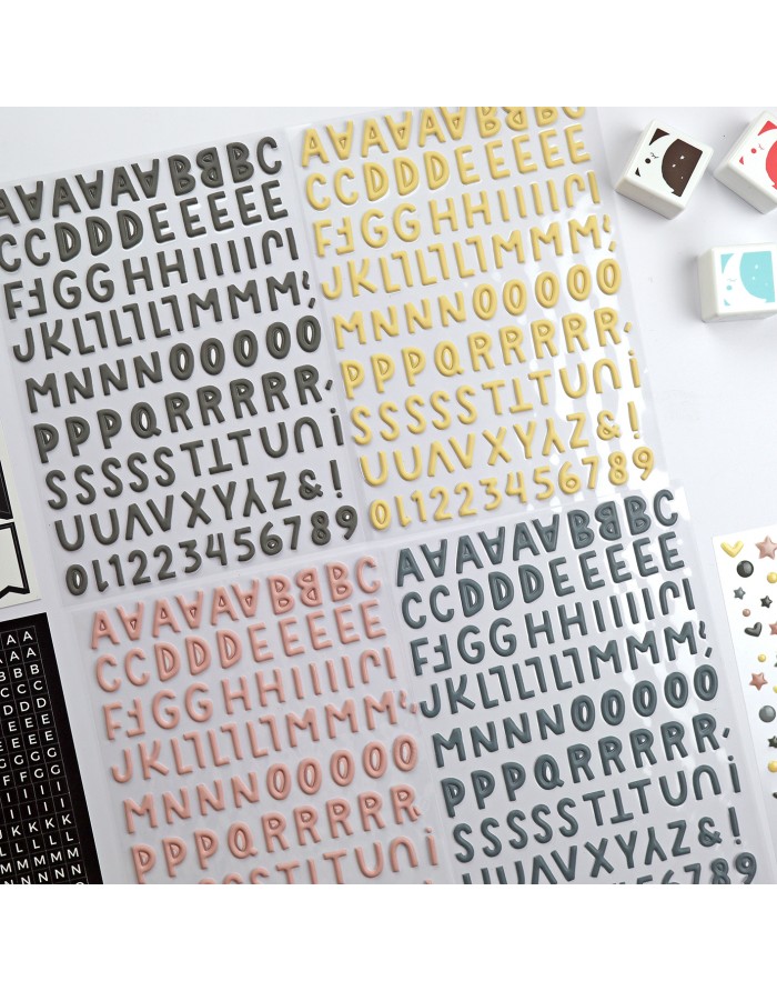 Grey ABC puffy stickers Grey ABC puffy stickers