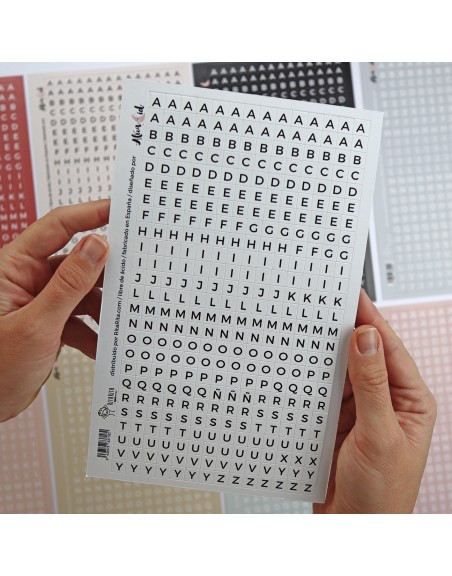 Blanco ABC stickers sheet to document