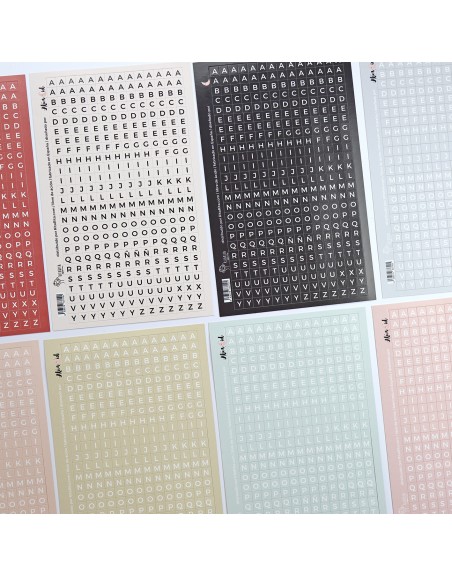 Blanco ABC stickers sheet to document