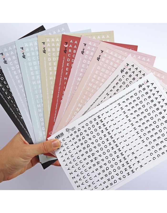 Rosa ABC stickers sheet to document