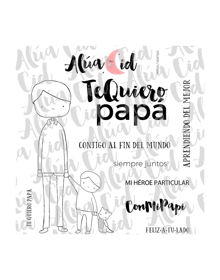 Con mi papi clear stamps set | Alúa Cid