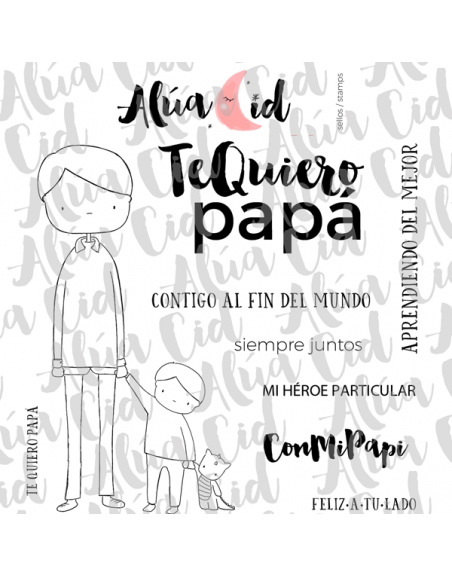 Con mi papi clear stamps set | Alúa Cid