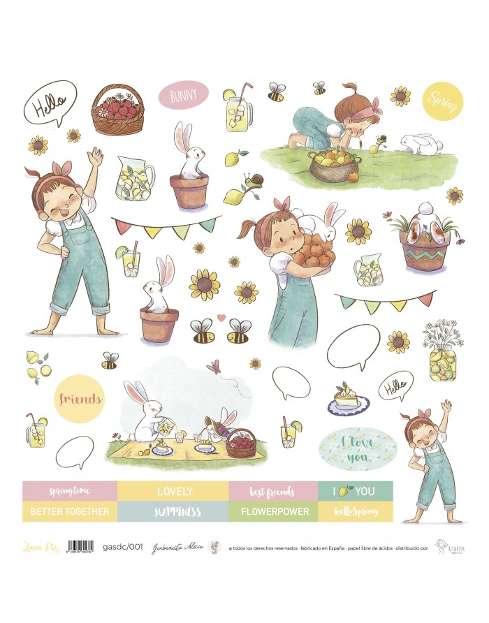 Sticker sheet 12x12", Lemon Pie