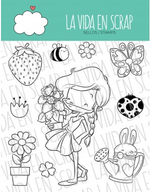 Flor Kissitos clear stamps set | La Vida en Scrap 2