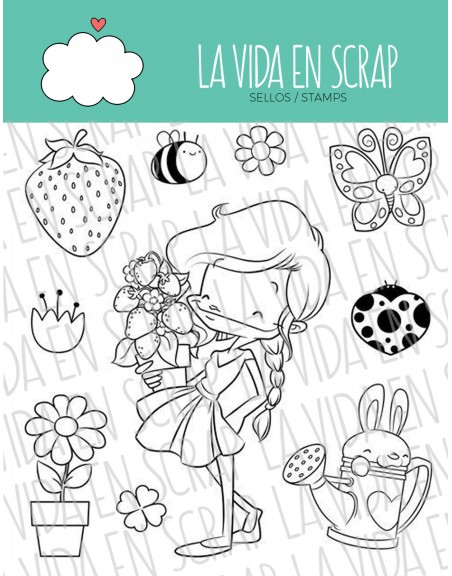 Flor Kissitos clear stamps set | La Vida en Scrap