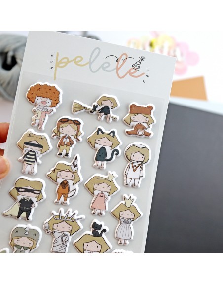 Illustrations puffy stickers, Pelele