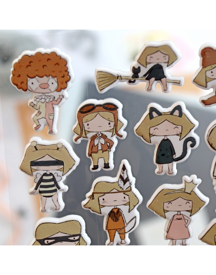 Illustrations puffy stickers, Pelele