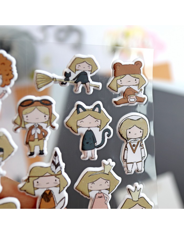 Illustrations puffy stickers, Pelele