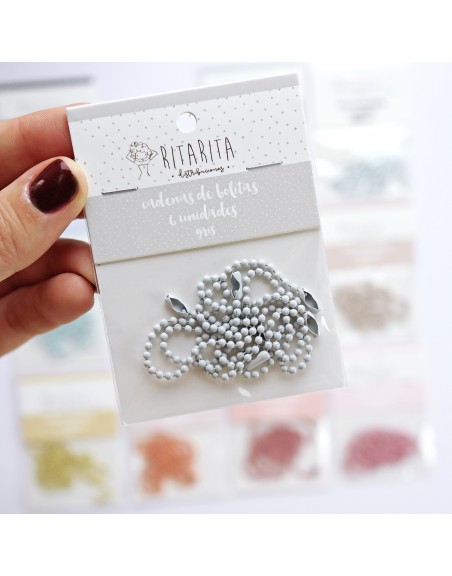 Set of 6 Gris ball chains