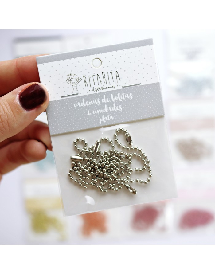 Set of 6 Plata ball chains