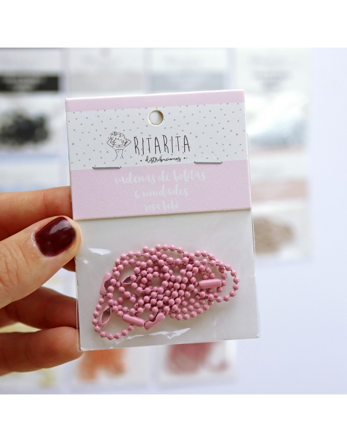 Set of 6 Rosa Bebé ball chains