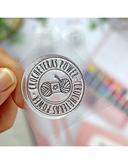 Crocheteras power clear stamp