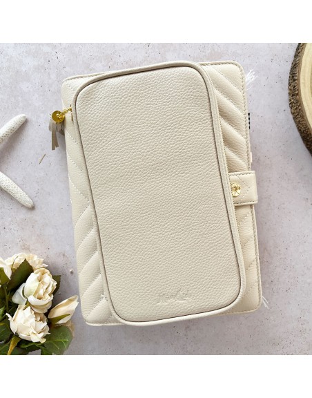 Real leather Beige pencil case