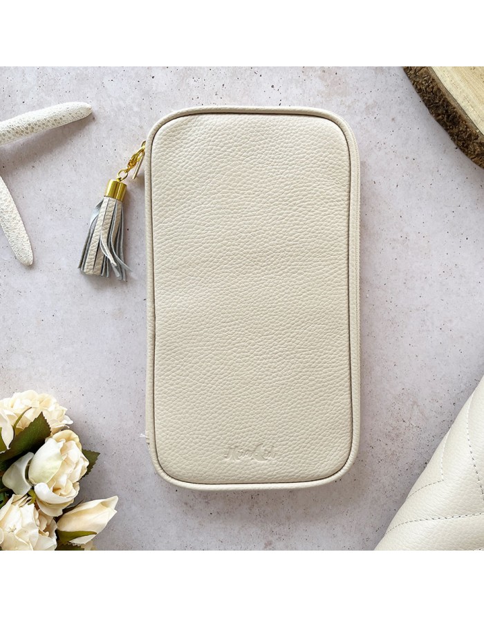 Real leather Beige pencil case Real leather Beige pencil case