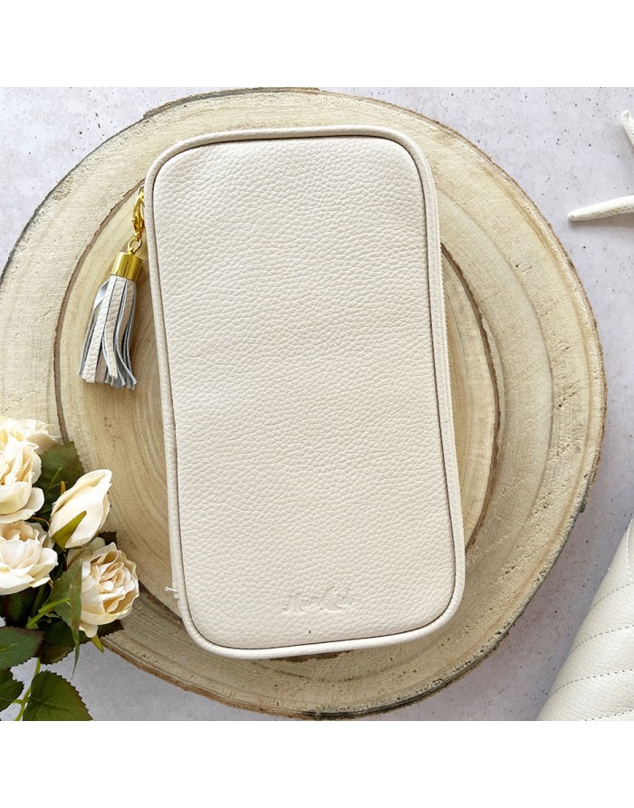 Real leather Beige pencil case Real leather Beige pencil case