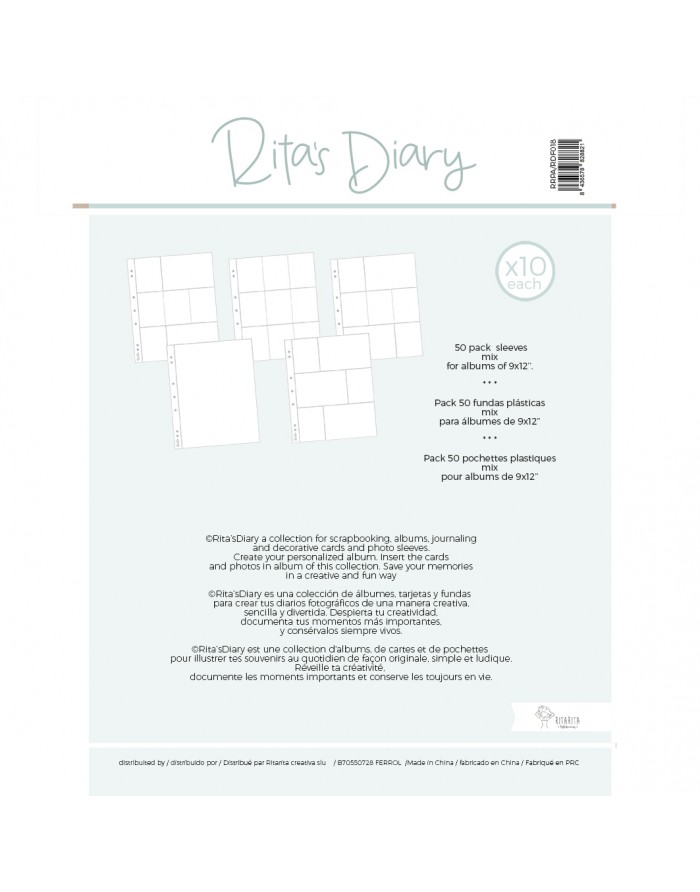 9x12" sleeves Mod.J for Rita's Diary