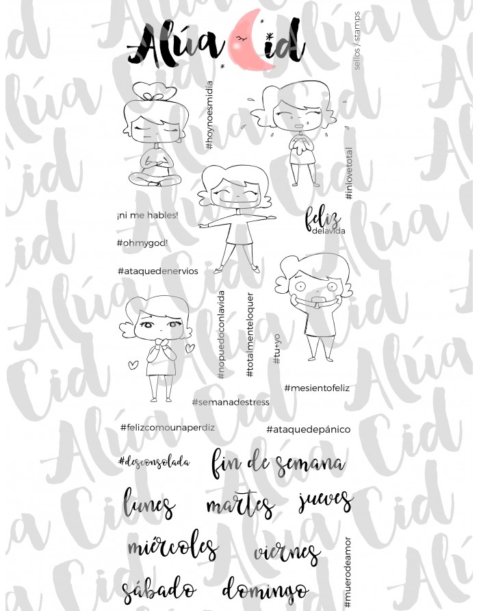 Esta semana clear stamps set | Alúa Cid