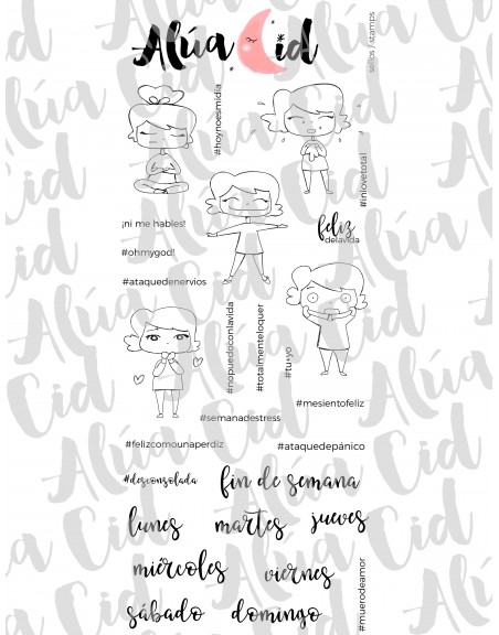 Esta semana clear stamps set | Alúa Cid