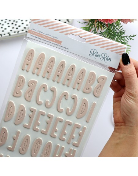 Salmón Chipboard Alphabet