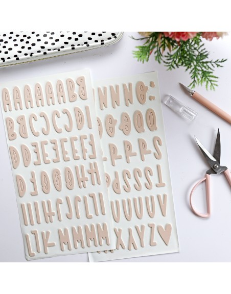 Salmón Chipboard Alphabet