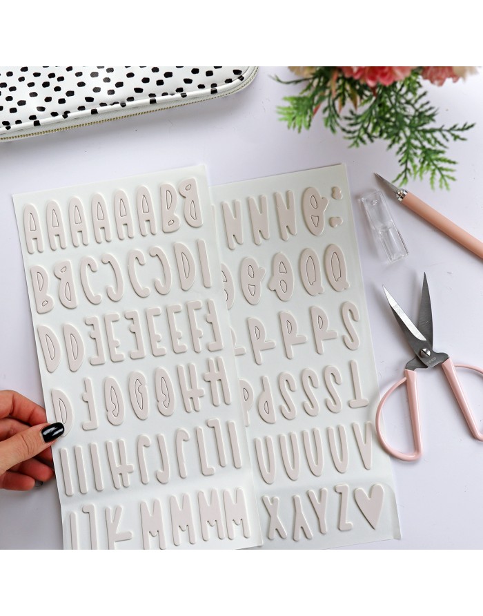 Baby Pink Chipboard Alphabet