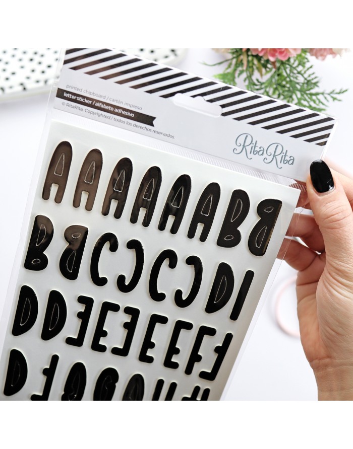 Negro Chipboard Alphabet