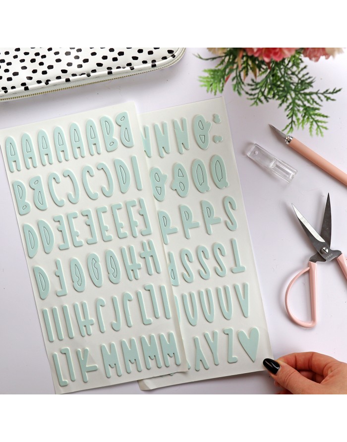 mint chipboard Alphabet mint chipboard Alphabet