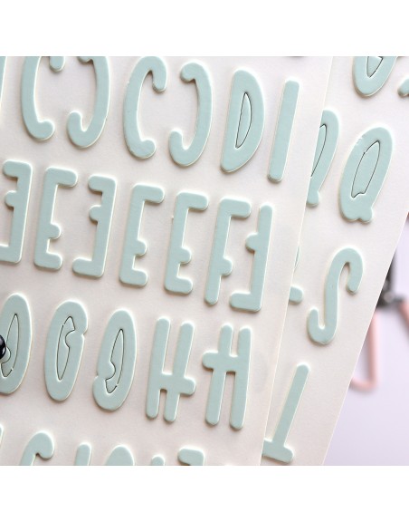 mint chipboard Alphabet