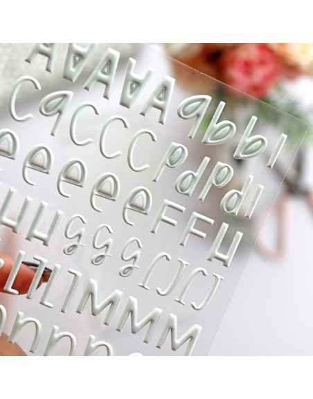 Puffy Stickers Vintage Green Alphabet