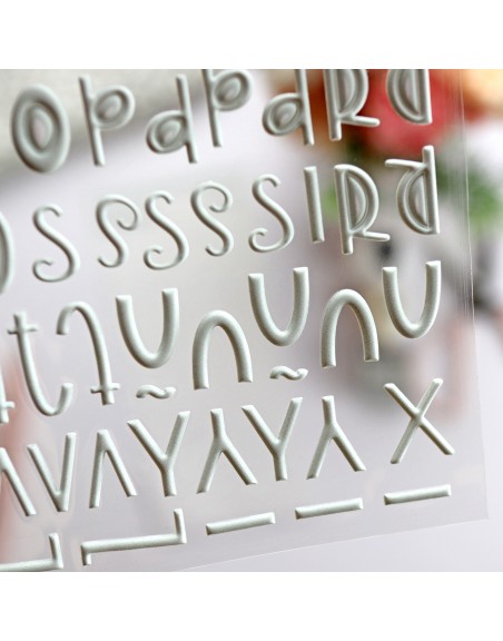 Puffy Stickers Vintage Green Alphabet