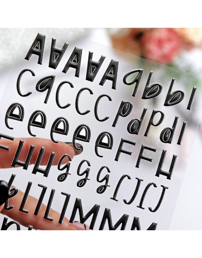 Puffy Stickers black Alphabet